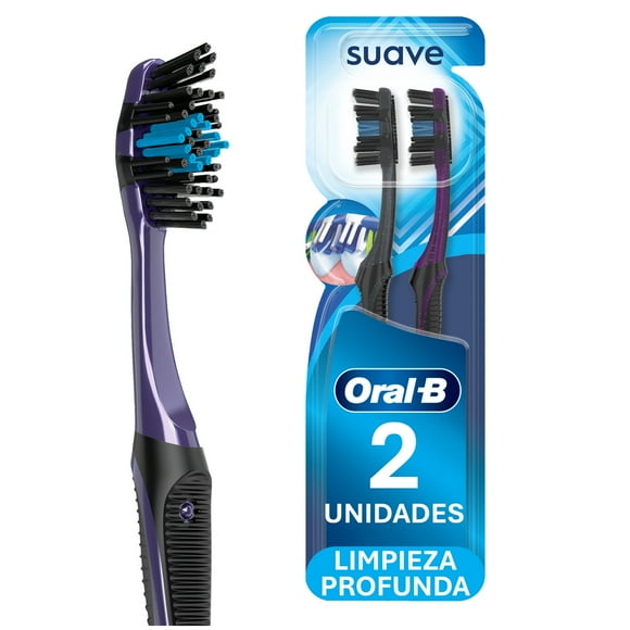 Cepillo de Dientes Oral-B 5 Acciones con Carbón° Cerdas Suaves, 2 pzas