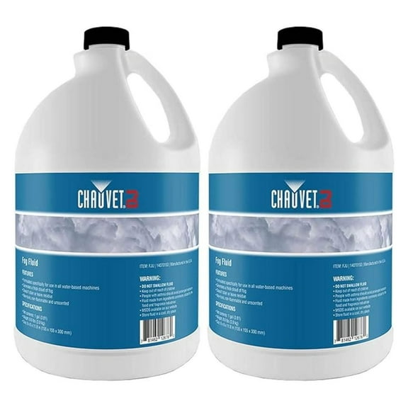 Fog Machine Fluid - 1 Gallon (2 Pack) - Premium Fog Juice for Enhanced Atmosphere - Compatible with Chauvet & Leading Brands
