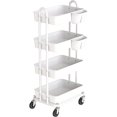 thumbnail image 1 of Simple Houseware Chariot Utilitaire Roulant à 4 Niveaux avec Seaux Suspendus, Blanc, 1 of 9