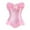 Pink, variant on Luxalzxs Satin Corset Tops for Women Lace Up Boned Overbust Corset Bustier Waist Cincher Lingerie Bodyshaper Top