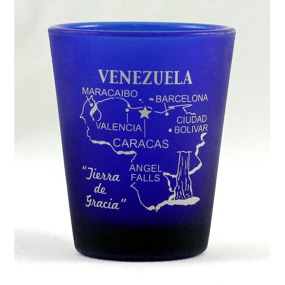 Venezuela Cobalt Blue Frosted Shot Glass