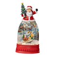 thumbnail image 1 of Bola de nieve navideña, farol navideño, centro de mesa, caja de música con bola de nieve musical iluminada para decoración del hogar de la habitación Papá Noel, 1 of 8