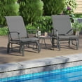 thumbnail image 5 of Costway Porch Gliders Set of 2 with Reclined High Back Breathable Mesh Fabric Metal Frame Gray, 5 of 10