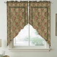 thumbnail image 2 of Sage Green Boho Swag Valances for Windows 2 Pack, Kitchen Window Curtains 36 Inch Length, Vintage Ethnic Tribe Abstract Art Floral Privacy Swag Curtains for Living Room/Bathroom 36"x36", 2 of 8
