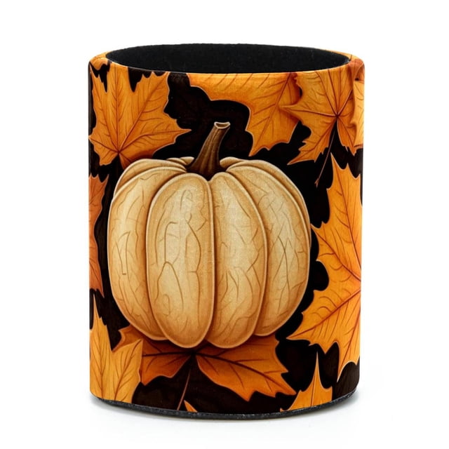 Eleve su espacio de trabajo con este elegante portalápices y organizador de escritorio para maquillaje y suministros de arte, hojas de arce y calabaza.