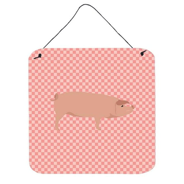 American Landrace Pig Impressions Murales Ou de Porte à Carreaux Roses, 6 x 6 Po.