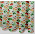 thumbnail image 6 of S4Sassy Green Stripe & Mixed Veggies Vegetable Decorative Waterproof Printed Shower Curtain Roller Hooks Drapes-60 x 84 Inch, 6 of 6