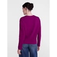 thumbnail image 4 of Scenario Women's Relaxed Slub Tee with Long Sleeves, Sizes XS-XXXL, 4 of 6