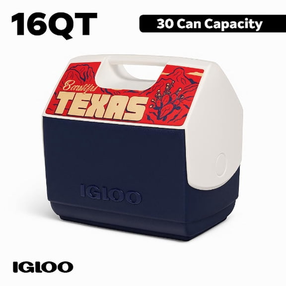 Igloo 16 QT Texas Edition Playmate Elite Ice Chest Cooler, 30 Can Capacity, Navy
