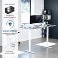 thumbnail image 2 of VIVO Electric 71” x 30” Stand Up Desk, Dark Gray Table Top, White Frame, 2 of 8
