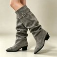 thumbnail image 2 of Elegant Mid Calf Boots With Sleek Finish And Side Buckle Detail for Fall Wear, 2 of 8