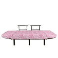 thumbnail image 3 of Pink Futon Couch, Hand-Drawn Flowers Dots Curly Leaves with Butterflies Romantic Love Design, Daybed with Metal Frame Upholstered Sofa for Living Dorm, Loveseat, Pink and Pale Pink, by Ambesonne, 3 of 4