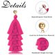 thumbnail image 2 of ZHAOCHENG Juego de 4 pares de pendientes de aro con flecos y borlas largas, geométricos, estilo bohemio, estilo retro, de color rosa, con estilo de los años 80 para mujeres y niñas, 2 of 5