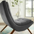 thumbnail image 6 of Ramp Upholstered Performance Velvet Lounge Chair and Ottoman Set Gray, 6 of 7