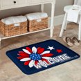 thumbnail image 2 of FJPT Welcome Flower American Flag Design Non Slip Flannel Polyester Floor Mat For Bathroom Kitchen Bedroom Decor 31.5x19.7 inch, 2 of 5