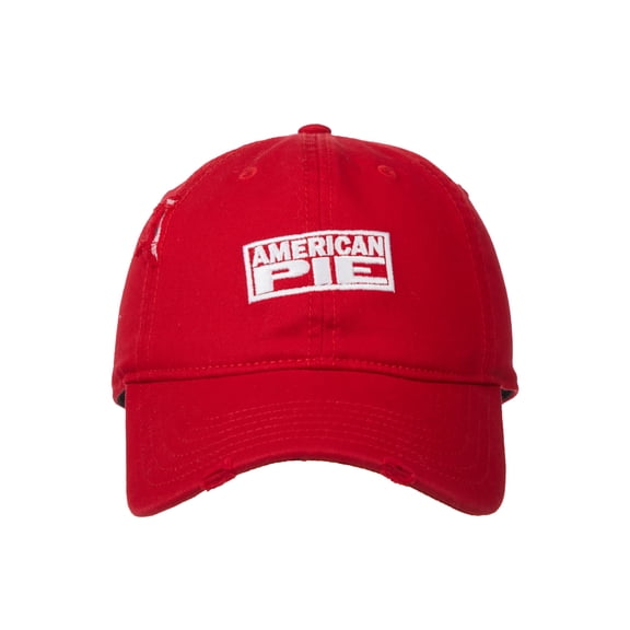 American Pie Distressed Logo Red Snapback Hat