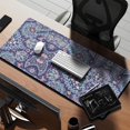 thumbnail image 2 of Long Mouse Pads for Desk,Blue Ethnic Paisley and Floral Pattern Desk Mats on Top Of Desks, Desk Mouse Pad Extra Large with 3mm Non-Slip Base and Stitched Edge for Gaming,Office,Work,Home 35.4"x15.7", 2 of 6
