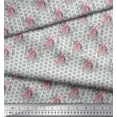 thumbnail image 3 of Soimoi Gray Velvet Fabric Square & Rose Floral Printed Fabric 1 Yard 60 Inch Wide, 3 of 3