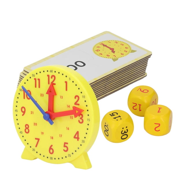 Kids Learning Clock, Time Identify Easy Rotation 3 Dices Kids Teaching Clock Toy For Home Use For Children
