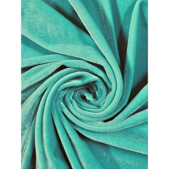 Solid Polyester Spandex Velvet 2 Ways Stretch Medium Weight Fabric-Jade
