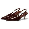 thumbnail image 2 of Women  Closed-Toe, Pointed-Toe Slingback Pumps — Kitten-Heel Formal Footwear, 2 of 4