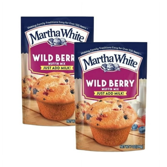 Martha White Wildberry Muffin Mix, 7 Oz Bag (2 pack)