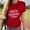 E Short Sleeve Red, variant on Ichuanyi Womens Shirts , Women Short Sleeves O-neck Heart-shaped Print Casual Tops Blouse T-shirt