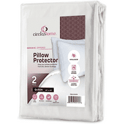 Mastertex Circles Home Cotton Pillow Protector Zippered cover (Set of 2) - White