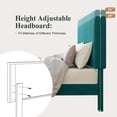 thumbnail image 5 of Amolife Queen Size Upholstered Platform Bed Frame with Adjustable Velvet Headboard, Lake Blue, 5 of 10