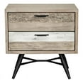 thumbnail image 2 of Home Square 2-Drawer Acacia Wood Nightstand in Brown/Black - Set of 2, 2 of 7