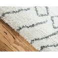 thumbnail image 5 of Unique Loom Rabat Shag Collection Lattice Trellis Geometric Moroccan Plush Area Rug, 9 x 12 Feet, Ivory/Gray, 5 of 5