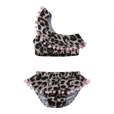 

Wmkox8yii Swimsuits For Toddler Kids Baby Girl Leopard Bikini Swimwear Ruffle Bandage Swimsuit Beachwear