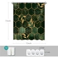 thumbnail image 3 of Dark Green Shower Curtain Emerald Marble Bath Curtain Gold Decor Leaves Geometric Fabric Bathroom Shower Curtains, 3 of 6