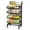 Black 4 layers, variant on Rolling Storage Cart Utility Cart – Foldable 3-Tier Wire Basket Trolley, Carbon Steel Vegetable Rack with Wheels, Kitchen Storage Organizer, Rolling Rack for Fruit Vegetable – Black, 3 layers
