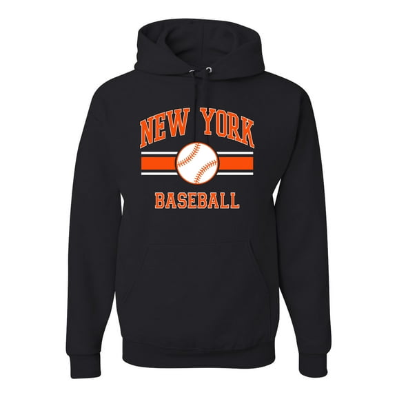 Wild Bobby City of New York Baseball Fantasy Fan Sports Unisex Hoodie Sweatshirt, Black, Small