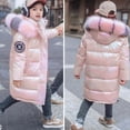 thumbnail image 5 of Girls' Coats Girls Winter Jacket Padded Coat Hooded Quilted Jacket Kids Warm Shining Snowsuit Windproof Outerwear Pink 5-6 Years, 5 of 6