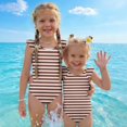 thumbnail image 7 of Abcomgle Toddler Girl Swimsuit 5t Striped One Piece Girls Swimsuit Ruffled Stretchy Swimwear for Girls, 7 of 7