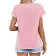 thumbnail image 5 of Women Summer Cap Sleeve Tank Top Crew Neck Solid Casual Basic Tee Shirt, 5 of 6