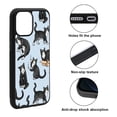 thumbnail image 2 of WIRESTER Shockproof Soft Rubber Cover Case for Apple iPhone 12 Pro Max 6.7" 2020, Black White Tuxedo Cat Playful Postures On Pale Aqua Background, 2 of 5