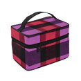 thumbnail image 4 of Handbag Travel Bag Cosmetic Bag 9×6.3×6.7in Multi-Function Bag Large Capacity For Camping Travel Family Travel Palevioletred Buffalo Plaid Check Tartan Scotland_3, 4 of 6