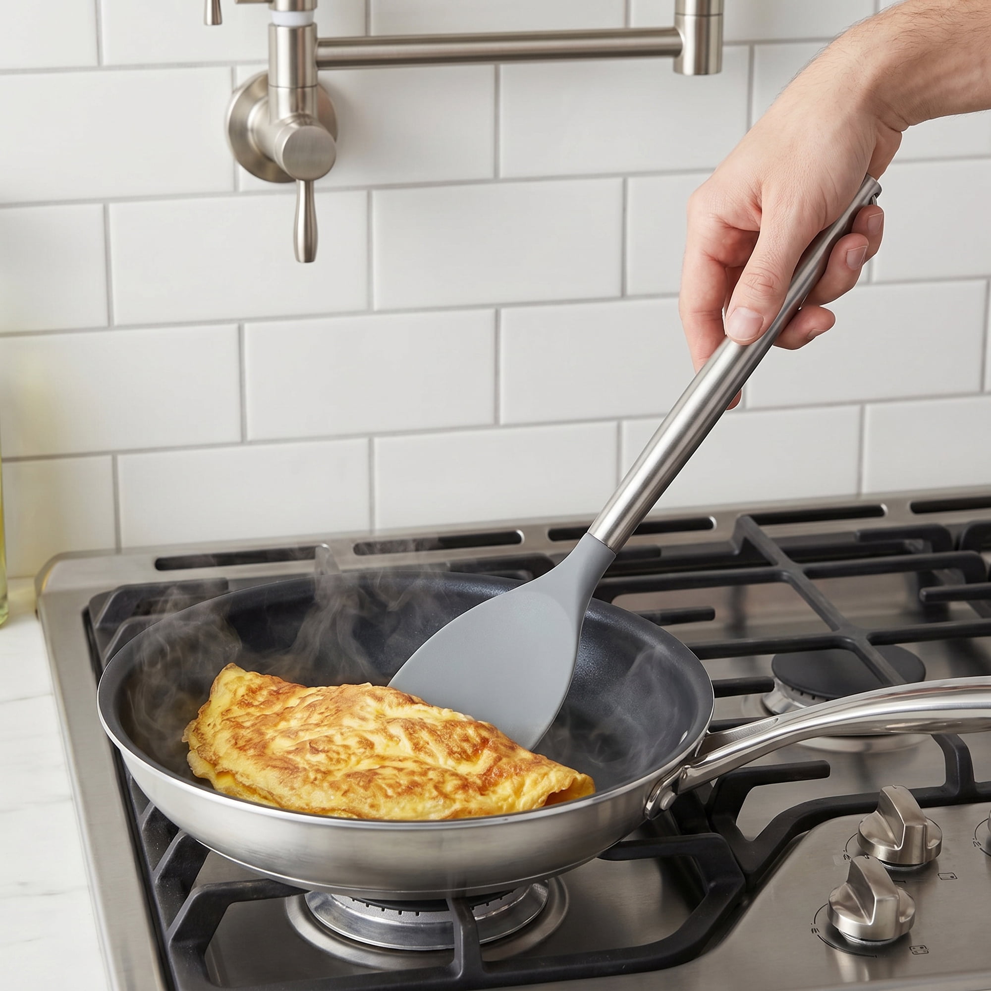 Unique Bargains Silicone Spatula Set with Heat-Resistant Cooking Tools Gray 13.8x2.8 in