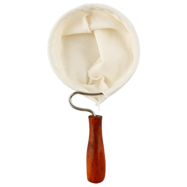 Filtro de café de tela con mango de madera, colador de café, filtro, 86 mm