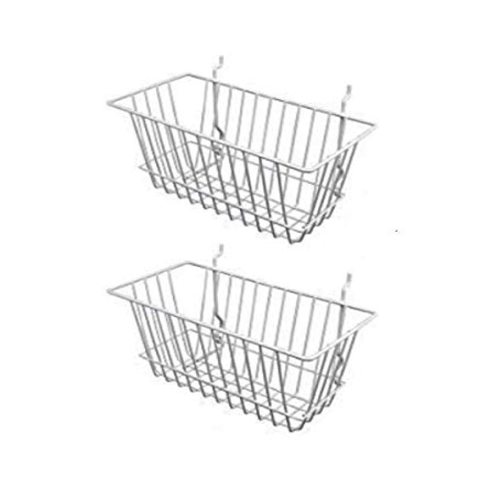 12" x 12" x 4" Baskets for Gridwall/Slatwall/Pegboard WHITE 6 pcs 