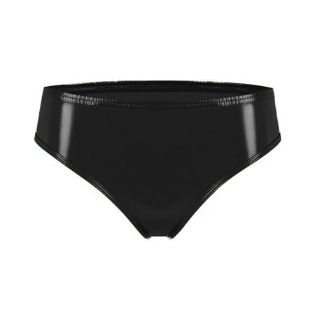 Women Shiny Metallic Panty Briefs High Cut Ballet Dance Underwear Shorts Leather Lingerie for Women