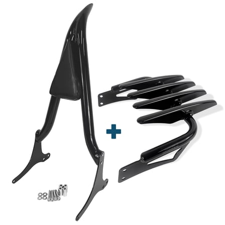 Fjpacemt Luggage Rack Sissy Bar Backrest for 97-08 Motorcycle Harley Touring Road King Electra Glide