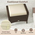 thumbnail image 4 of Topcobe Set of 2 Outdoor Patio PE Wicker Ottomans with Removable Cushions, Outdoor Patio Furniture for Garden Backyard Pool Deck-Beige, 4 of 10