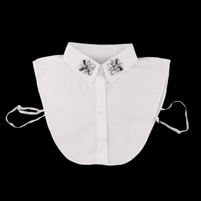 Colr de de moda para mujer Peter Pan Camisa de sopa decthable Cuello falso falso 10 Soledad La mitad de camisas