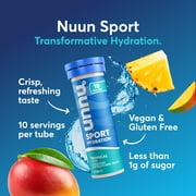 Nuun Sport Electrolyte Tablets for Proactive Hydration, Tropical Fruit, 8 - 10 Count Tubes