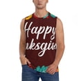 thumbnail image 2 of Fotbe Men's Happy Thanksgiving Print Men's Sleeveless Muscle Tank Tops Casual T-Shirts for Gym Workout Beach-Medium, 2 of 8