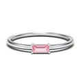 thumbnail image 1 of East-West Stackable Baguette Birthstone Ring - Pink Tourmaline (October), 1 of 5